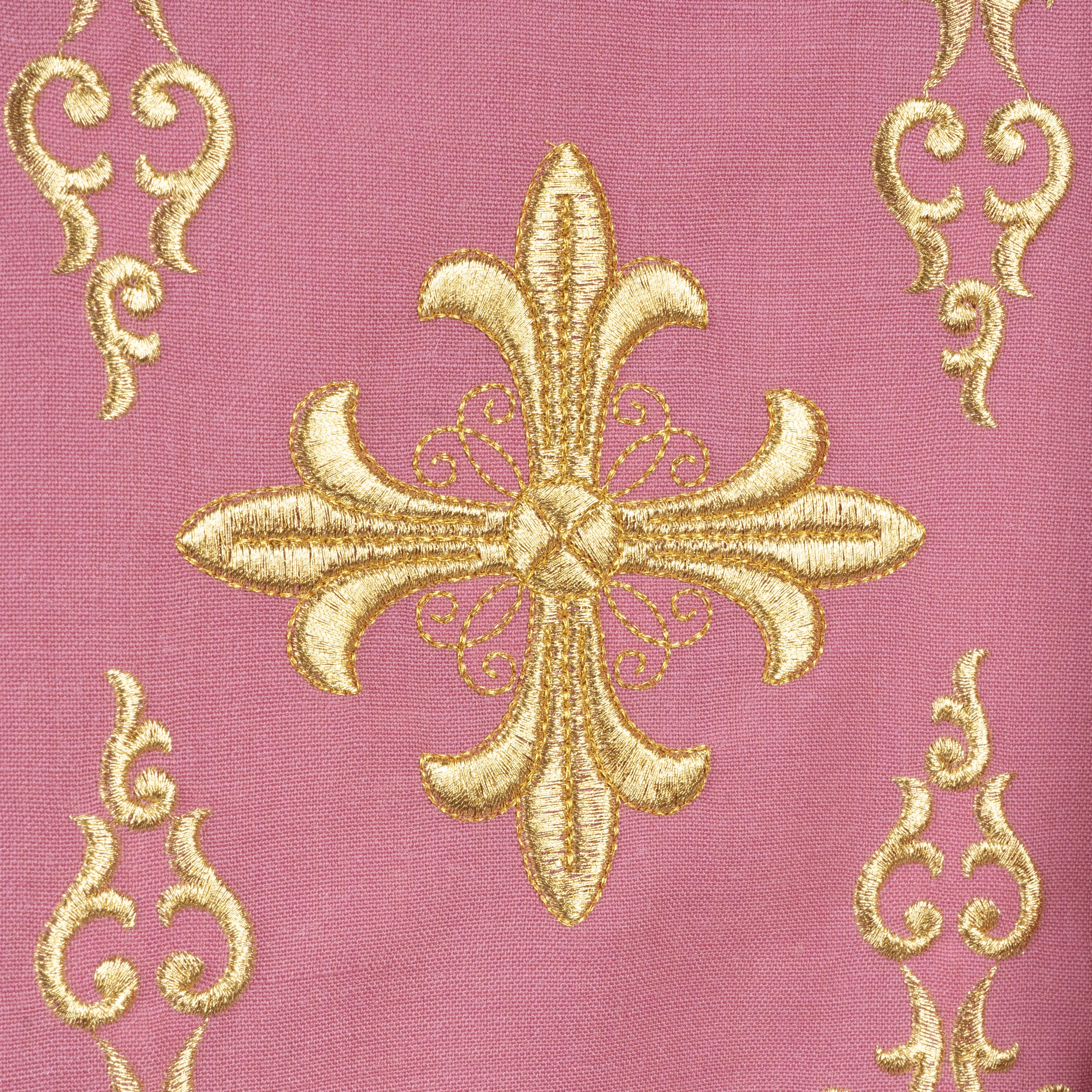 Casula Con Ricami Oro in Lana/Misto Lana (Colori Liturgici, Rosa e Morello)