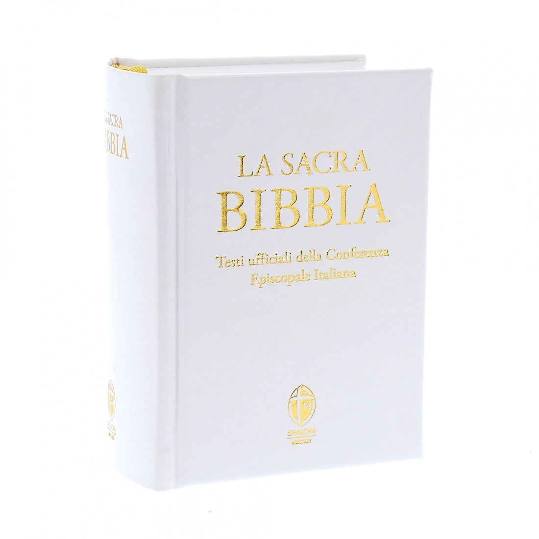 Sacra Bibbia tascabile in ecopelle bianca