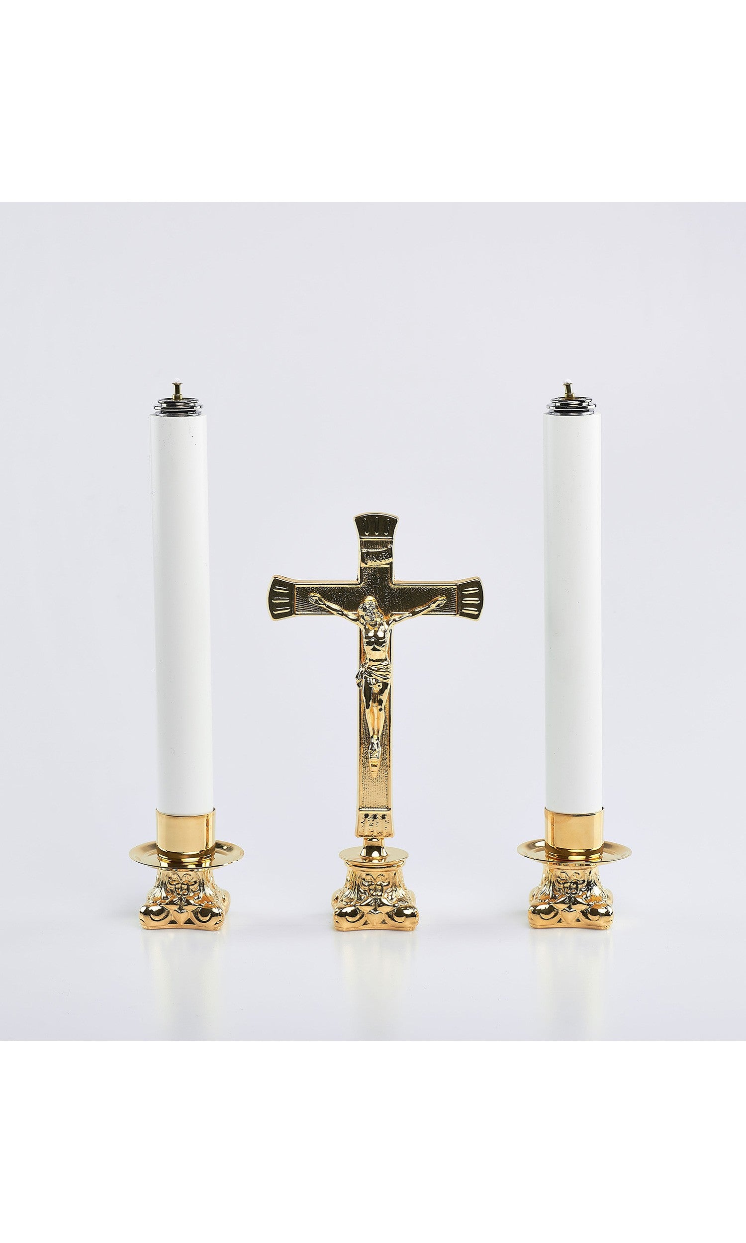 Coppia di candelieri con finte candele base piccola