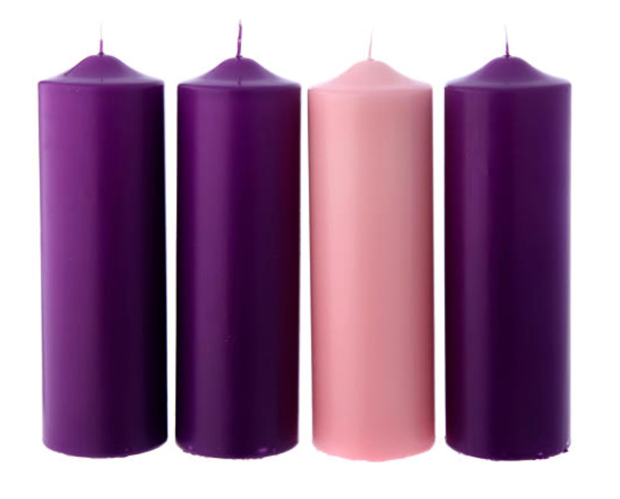 KIT Candele Avvento 4 Pezzi Opache 8X24 cm