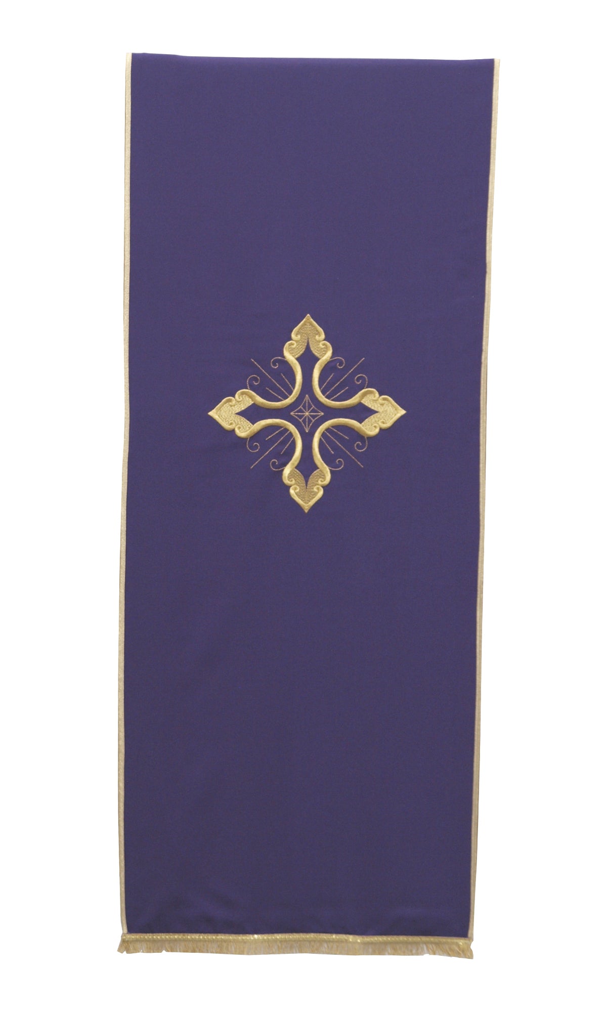 Coprileggio Liturgico Ricamo Croce e Sfrangiatura Oro (Colori Lit., Rosa, Morello)